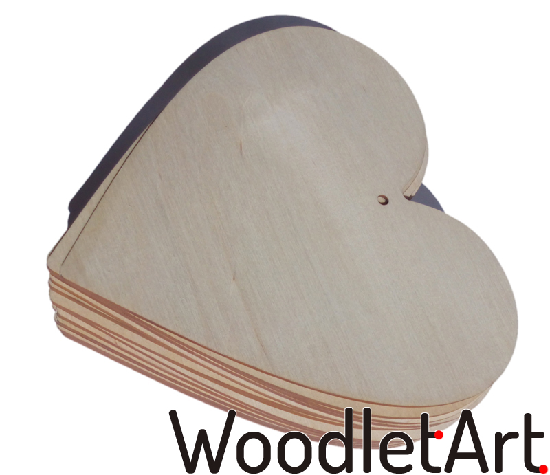 Serca drewniane 15cm